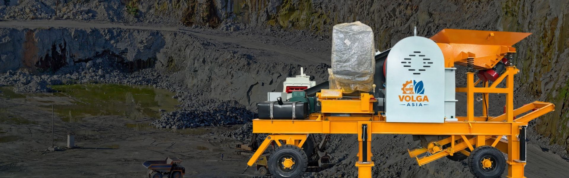 Mobile crushing machine banner